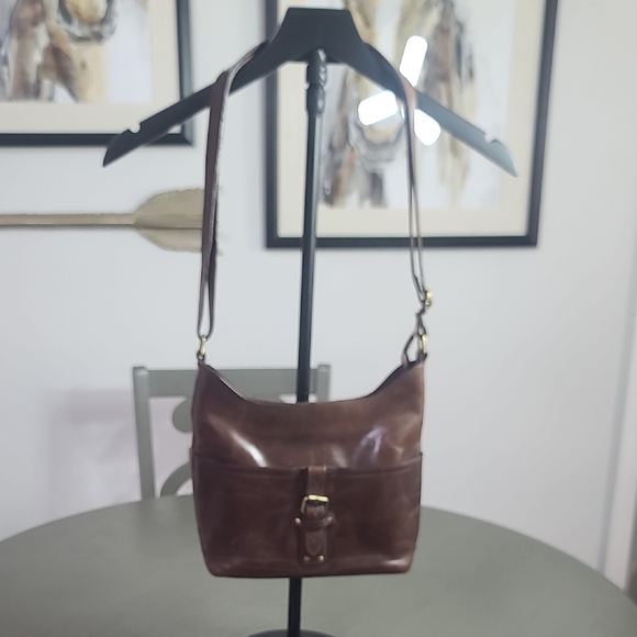 Born Handbags - Born Brown Leather Shoulder Bag With Adjustable Strap For Crossbody